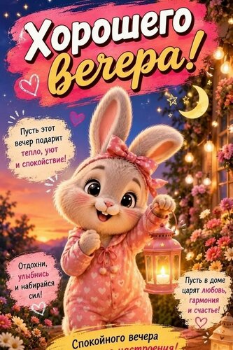 Открытка хорошего вечера