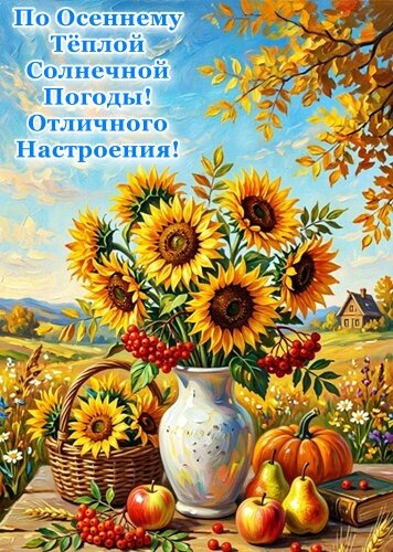 Открытка ТЕПЛОЙ СОЛНЕЧНОЙ ПОГОДЫ, ОТЛИЧНОГО НАСТРОЕНИЯ!