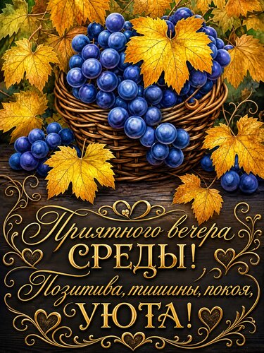 Открытка Приятного вечера среды