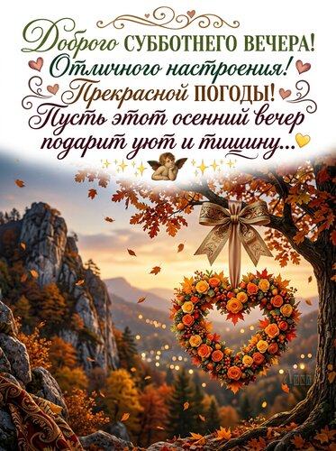 Открытка Доброго субботнего вечера