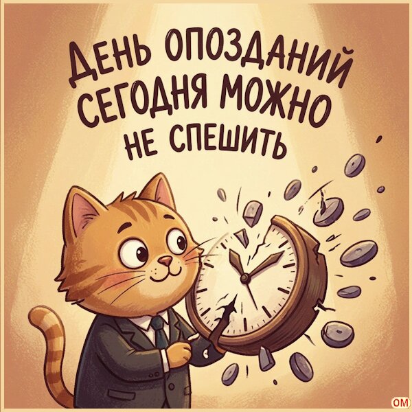 Открытка День опозданий 1