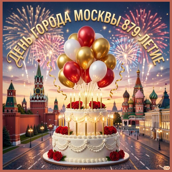 Открытка День города Москвы 