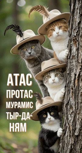 Анимированная открытка Атас Протас Мурамис Тыр-да-ням