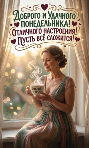 Открытка Доброго и удачного понедельника