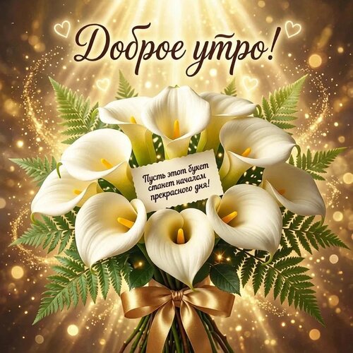 Открытка Доброе утро! Пусть этот букет станет началом прекрасного дня!