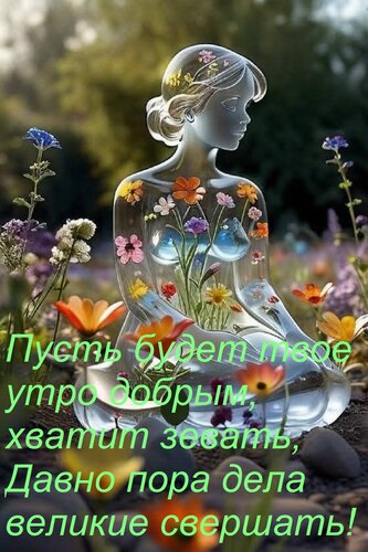 Открытка Пусть будет твое утро добрым, хватит зевать, Давно пора дела великие свершать!