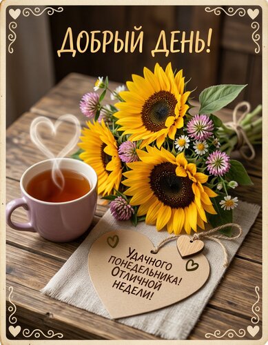 Открытка Удачного понедельника