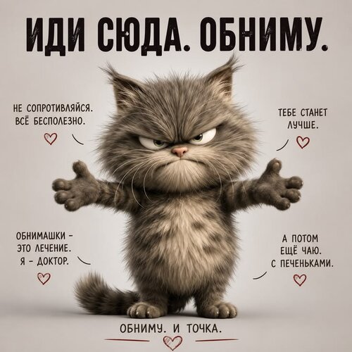 Открытка Иди сюда обниму