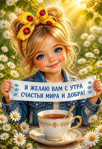 Открытка Я желаю вам с утра счастья, мира и добра