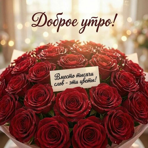 Открытка Доброе утро! Вместо тысячи слов - эти цветы!