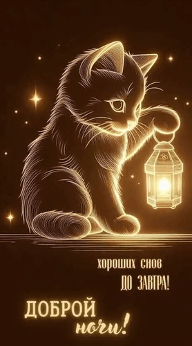 Анимированная открытка Доброй ночи! Хороших снов. До завтра!