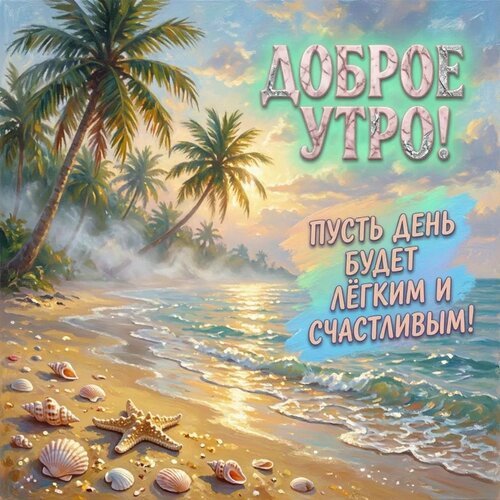Открытка Доброе утро! Пусть день будет лёгким и счастливым!