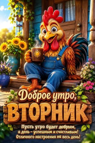 Открытка Доброе утро. Вторник.