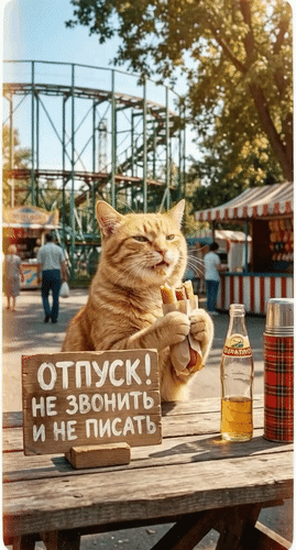 Анимированная открытка Отпуск! Не звонить и не писать.