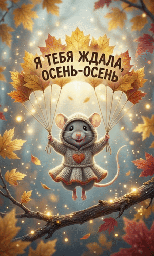 Анимированная открытка Я тебя ждала осень-осень