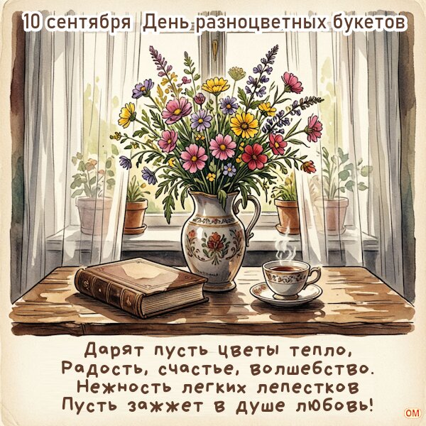Открытка День разноцветных букетов 1
