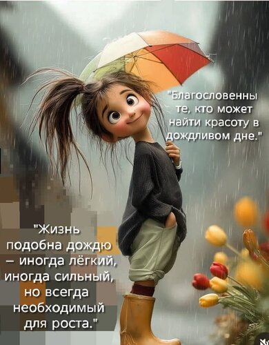 Открытка дождь