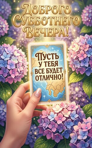 Открытка Доброго субботнего вечера
