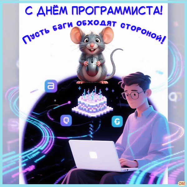 Открытка День программиста 1