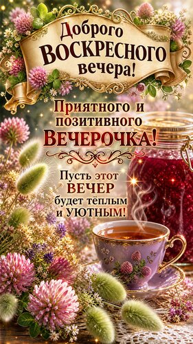 Открытка Вечер воскресенья