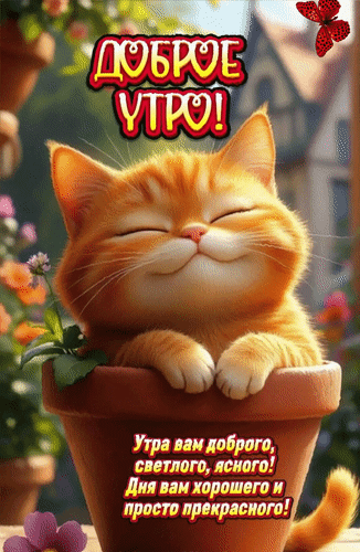Анимированная открытка Доброе утро! Утра вам доброго, светлого, ясного! Дня вам хорошего и просто прекрасного!