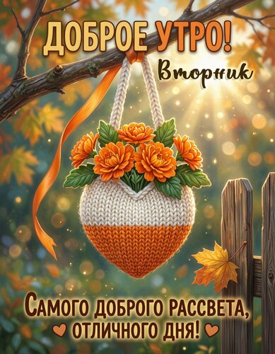 Открытка Самого доброго утра вторника
