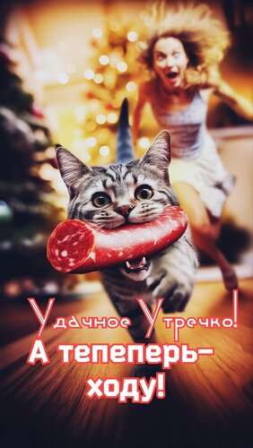 Открытка Удачное утречко