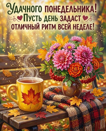 Открытка Удачного понедельника