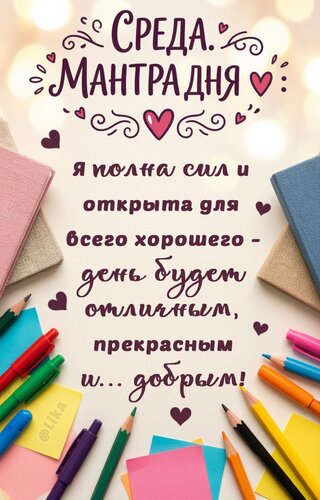 Открытка Мантра дня. Среда