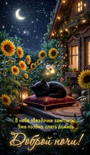 Открытка В небе звездочки зажглись...Уже поздно, спать ложись...