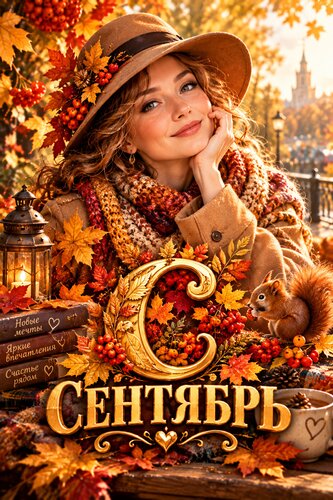 Открытка Сентябрь