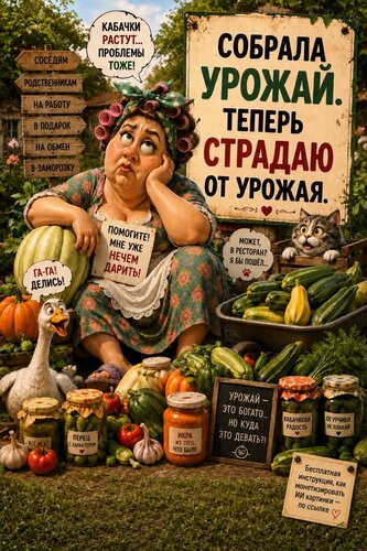 Открытка страдаю от урожая