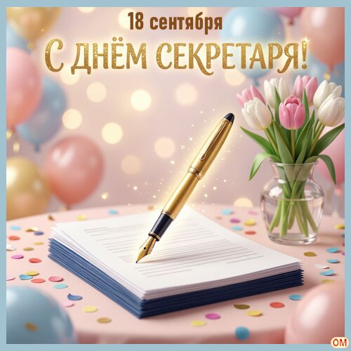 Открытка День секретаря 1