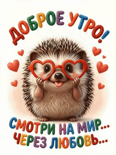 Анимированная открытка Доброе утро! Смотри на мир... через любовь...