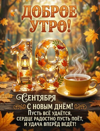 Открытка Доброе утро 19 сентября