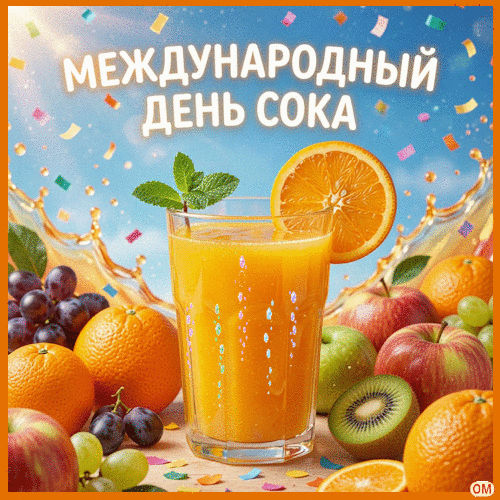 Анимированная открытка Международный день сока 