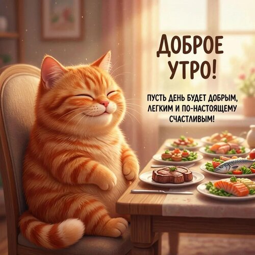 Открытка Доброе утро! Пусть день будет добрым, легким и по-настоящему счастливым!