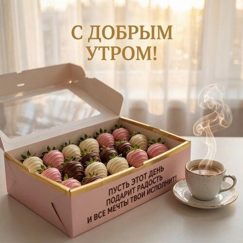 Открытка С добрым утром! Пусть этот день подарит радость и все мечты твои исполнит!