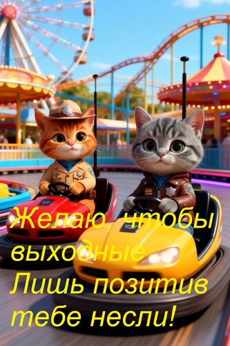 Открытка Желаю, чтобы выходные Лишь позитив тебе несли!