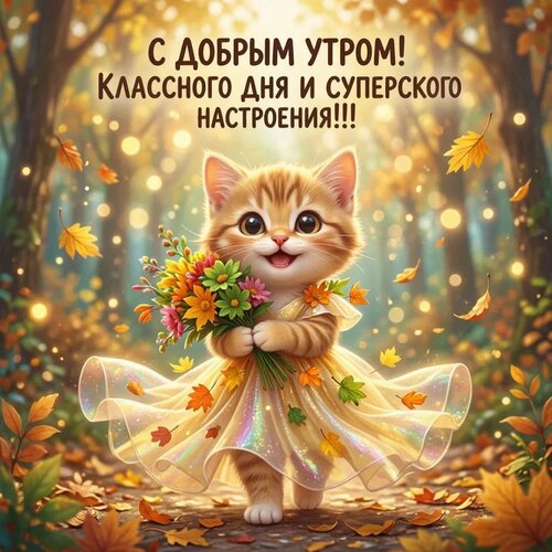 Открытка С добрым утром! Классного дня и суперского настроения!