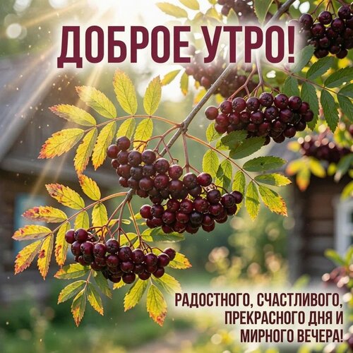 Открытка Доброе утро! Радостного, счастливого, прекрасного дня и мирного вечера!