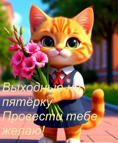 Открытка Выходные на пятёрку Провести тебе желаю!