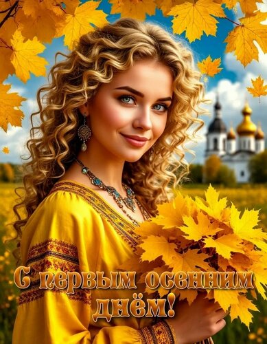 Открытка С первым осенним днем
