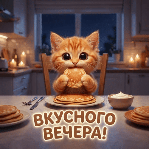 Анимированная открытка Вкусного вечера!