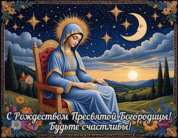 Открытка С Рождеством пресвятой Богородицы