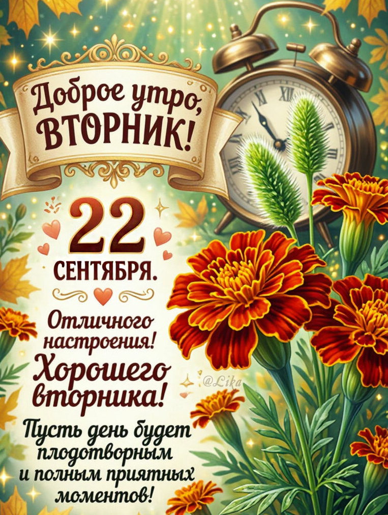 Открытка Доброе утро-вторник