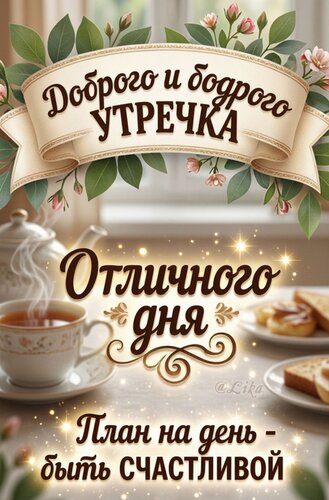 Открытка Доброго и бодрого утречка