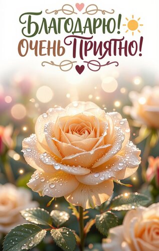 Открытка Благодарю, очень приятно!