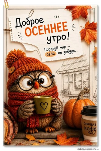 Открытка доброе осеннее утро