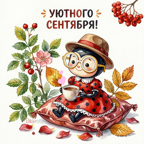 Анимированная открытка Уютного сентября!